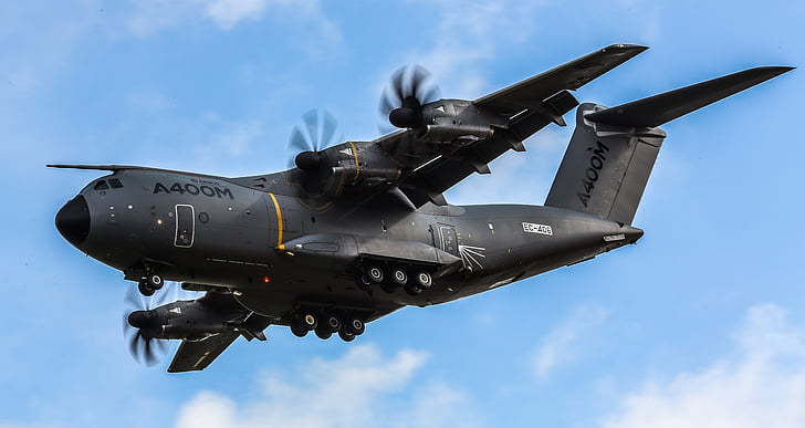 aerial photography of A400M fighter jet, Airbus A400M Atlas, Transport aircraft, HD wallpaper