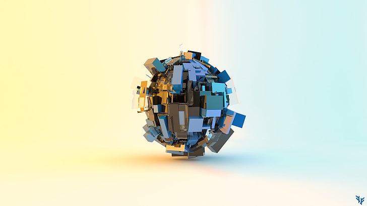 blue and brown plastic toy, wall, Cinema 4D, studio shot, technology