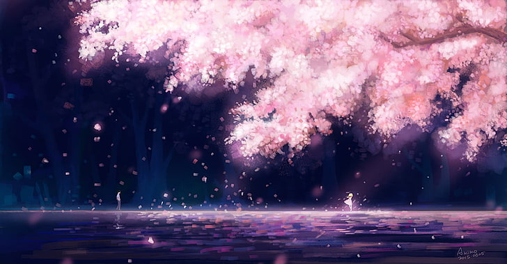 20+ Aesthetic Wallpaper Anime Cherry Blossom Background
