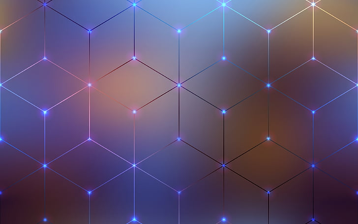constellation cube artwork, Blur background, Spectrum, Electromagnetic, HD wallpaper