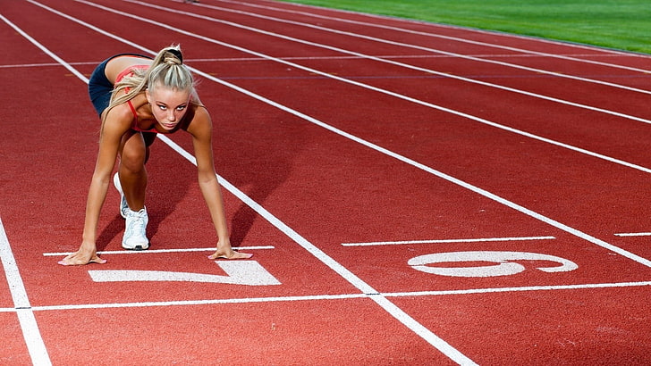 sports, women, athletes, track and field, running track, competition