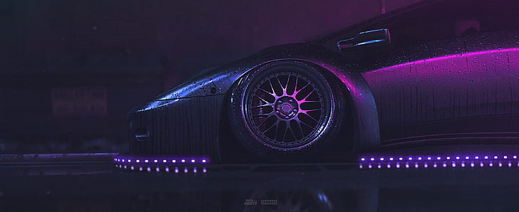 CROWNED, Need for Speed, night, no people, purple, car, transportation, HD wallpaper
