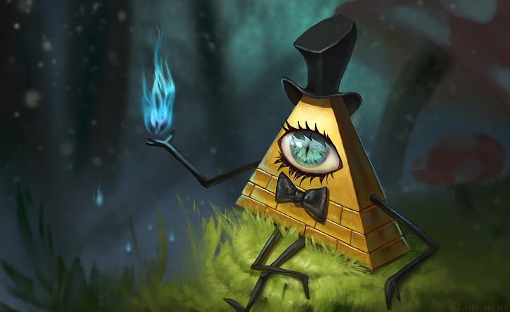 TV Show, Gravity Falls, Bill Cipher, time, clock, no people