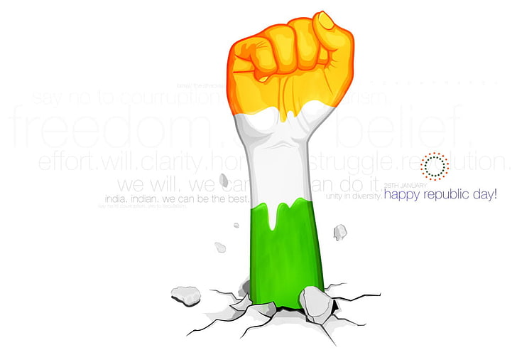 Tricolor 26 January, India flag-themed clip art, Festivals / Holidays, HD wallpaper