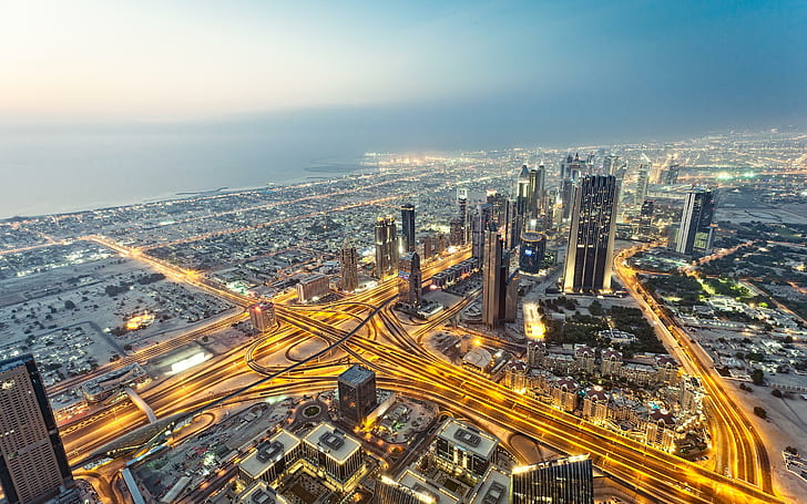 View From Burj Khalifa Dubai, travel and world, HD wallpaper