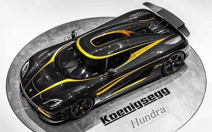 2014 Koenigsegg Agera S Hundra, black and yellow koenigsegg hundra coupe diecast model, HD wallpaper
