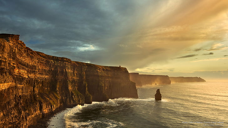 Pretty Cliffs of Moher, County Clare, Ireland, Europe, HD wallpaper