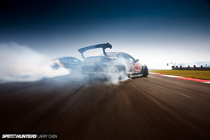 white and red racing car, Speedhunters, drift, race tracks, vehicle, HD wallpaper