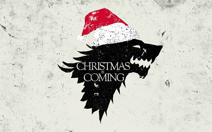 christmas, direwolf, game, house, sigil, stark, thrones, HD wallpaper