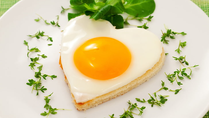 HD wallpaper: fried egg, fried eggs, breakfast, peas, broccoli, greens ...