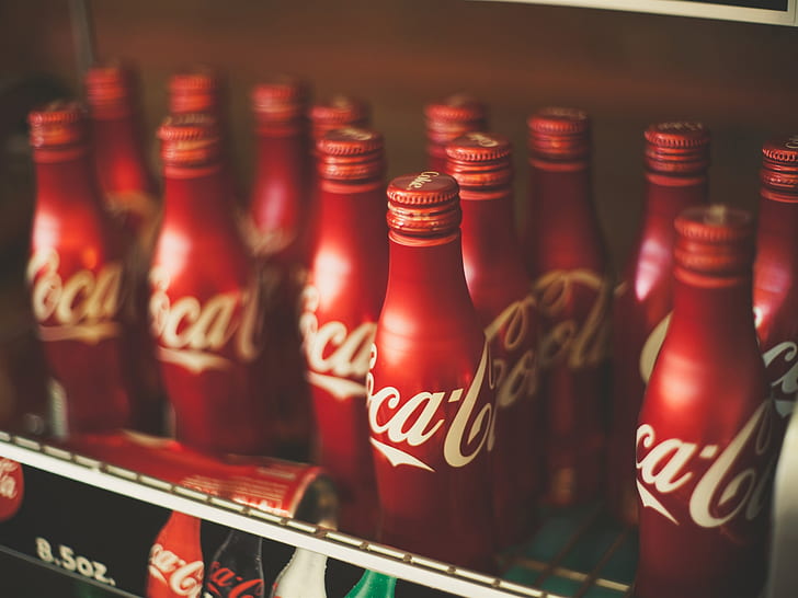 Coca Cola drinks, bottles, HD wallpaper