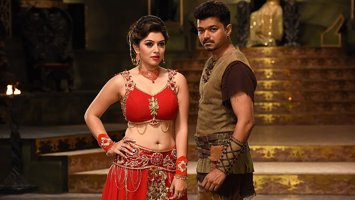 Hansika Vijay in Puli, women, adult, clothing, two people, togetherness