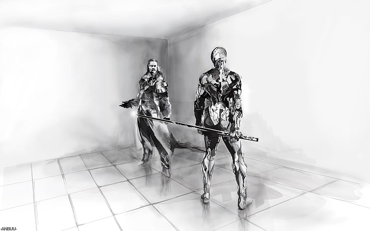 two man standing in room wallpaper, Metal Gear Solid , full length, HD wallpaper