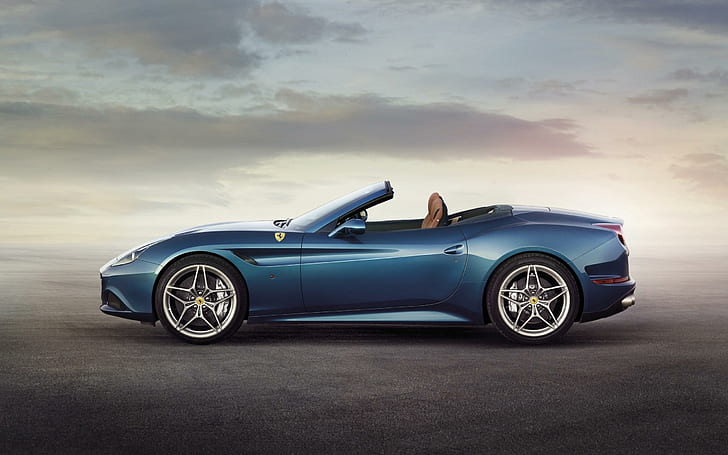 2014 Ferrari California T 2, blue convertible coupe, cars, HD wallpaper