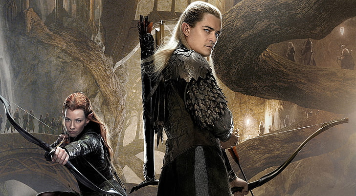 Tauriel and Legolas HD Wallpaper, archer wallpaper, Movies, The Hobbit
