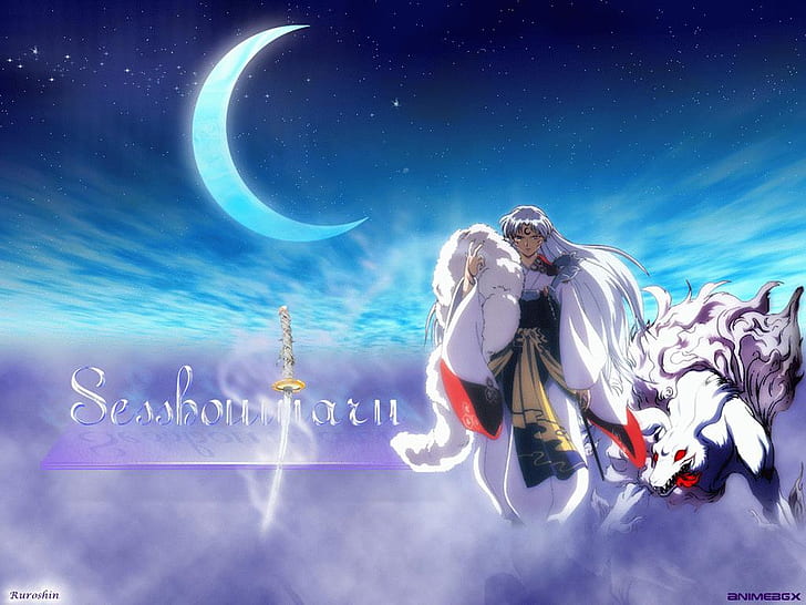 Crescent Demon Sesshomaru Anime Inuyasha HD Art, Moon, HD wallpaper