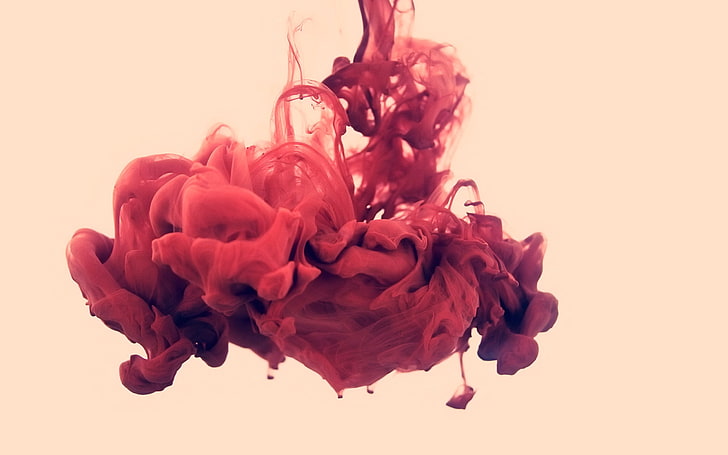 red smoke digital wallpaper, ink, Alberto Seveso, liquid, paint in water
