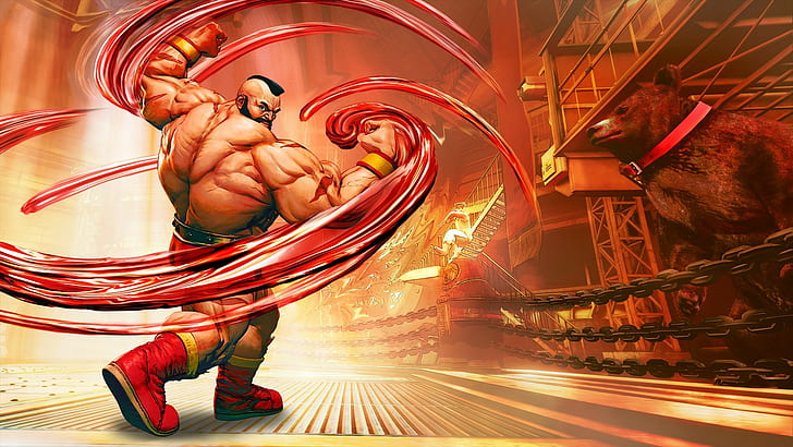 Street Fighter V, Zangief(street fighter), PlayStation 4, shirtless, HD wallpaper