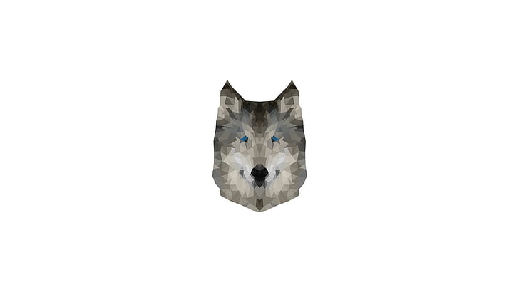 low poly, wolf, simple, HD wallpaper