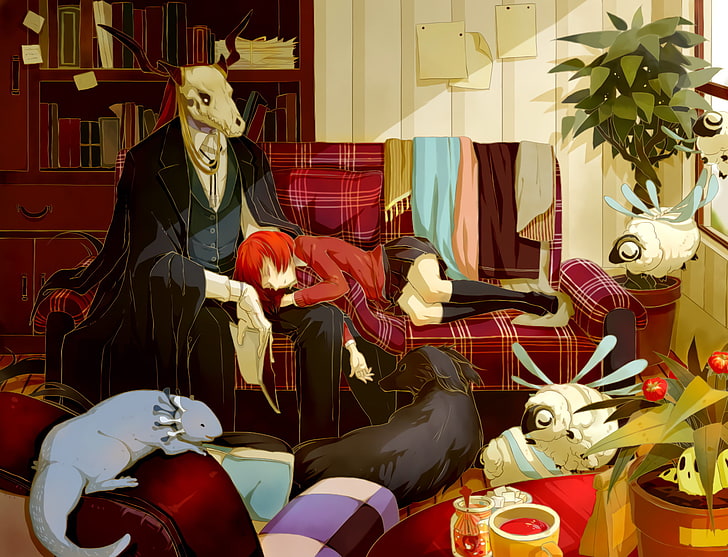 Anime, The Ancient Magus' Bride, Chise Hatori, Creature, Dog, HD wallpaper