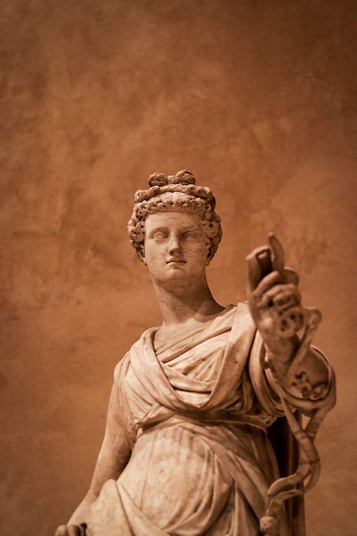 sculpture, Greek mythology, portrait, bokeh, museum, New York City, HD wallpaper