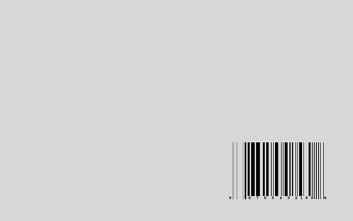 barcode, minimalism, copy space, studio shot, white background