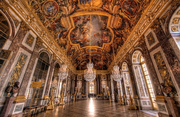 Palace of Versailles Hall of Mirrors HD Wallpaper, cathedral interior
