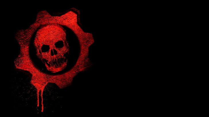Gears of War Skull Black HD, video games