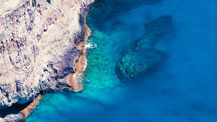 Ocean, Sea, Blue, Cliff, Stone, Navagio Beach, HD wallpaper