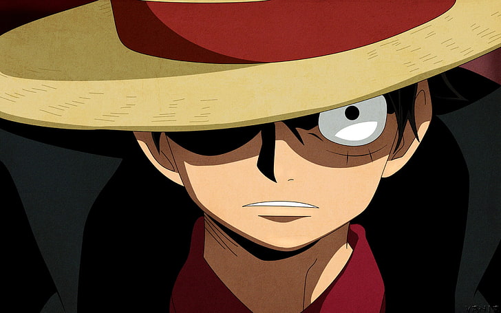 One Piece Monkey D. Luffy, anime, anime boys, indoors, close-up, HD wallpaper