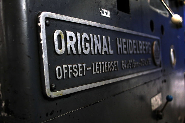 machine, offset printer, old, original heidelberg, printing house