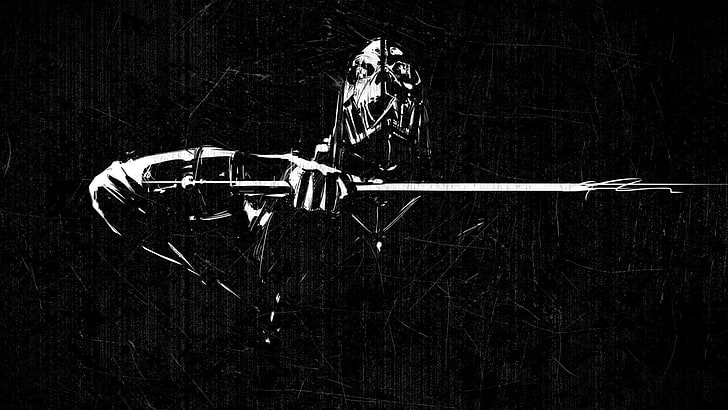 video game character wallpaper, Corvo Attano, Dishonored, black