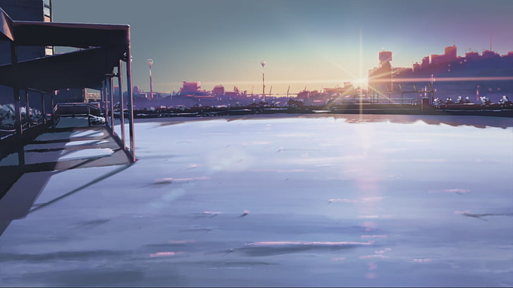 anime, 5 Centimeters Per Second, Makoto Shinkai, sky, water