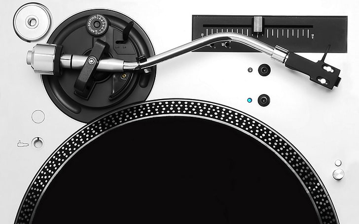 black vinyl player, the sound of music, technology, black Color, HD wallpaper