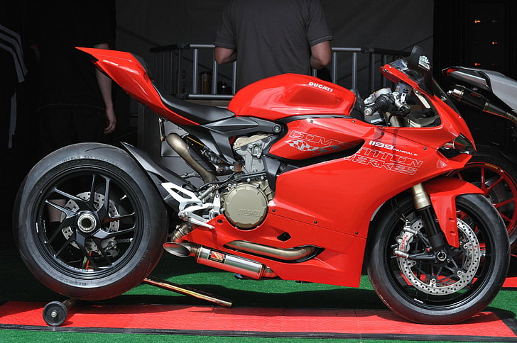 red and black sports bike, Ducati, motorcycle, transportation