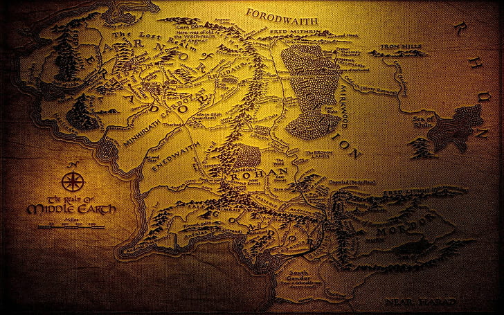 map middle earth j r r_ tolkien, no people, pattern, backgrounds, HD wallpaper