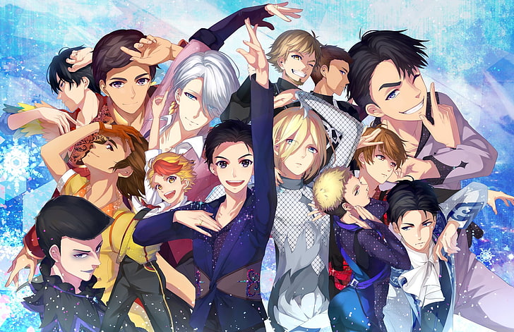 Anime, Yuri!!! on Ice, Christophe Giacometti, Emil Nekola, Georgi Popovich, HD wallpaper