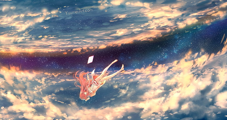 Anime, Shelter, Rin (Shelter), sea, water, underwater, cloud - sky, HD wallpaper