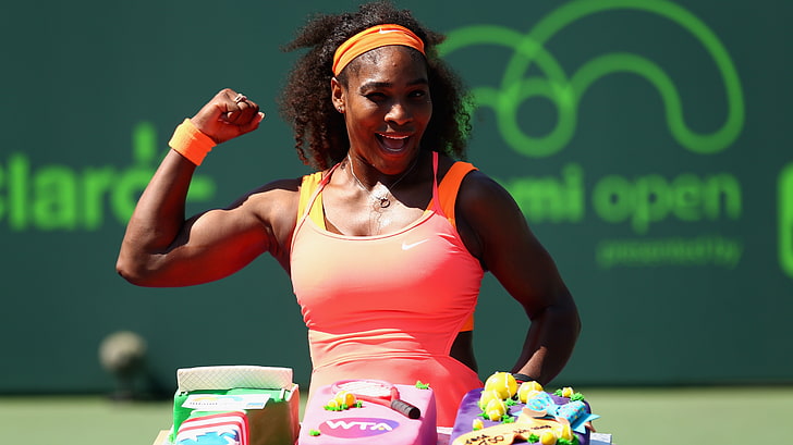 Serena Williams, athlete, tennis player, muscular, bicep, ebony