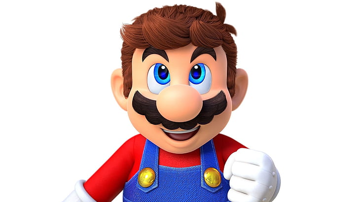 mustache, hair, hand, nose, Mario, jumpsuit, glove, Super Mario Odyssey, HD wallpaper