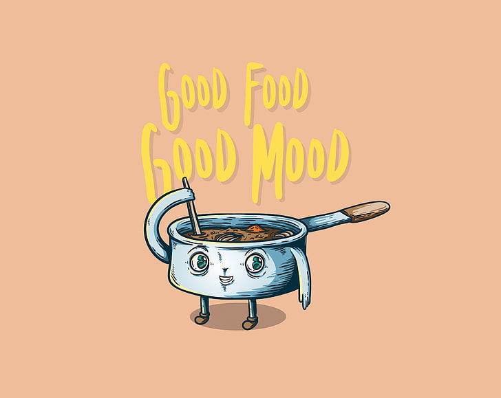 Good Food, Good Mood, Artistic, Typography, Vector, Illustration, HD wallpaper