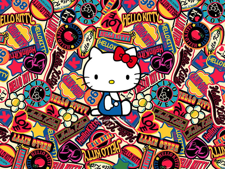 Hello Kitty Pink Flowers Pattern Wallpapers  Hello Kitty Wallpapers