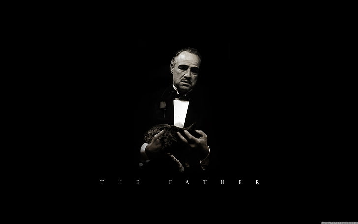 men's black tuxedo, The Godfather, Vito Corleone, one person