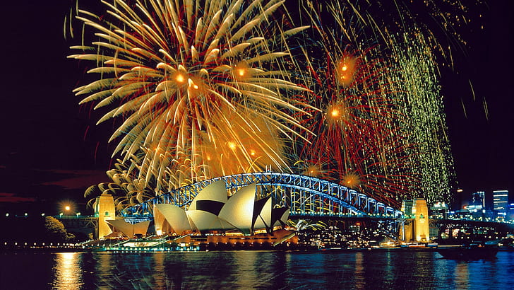 Sydney, Sydney Opera House, Australia, bridge, fireworks