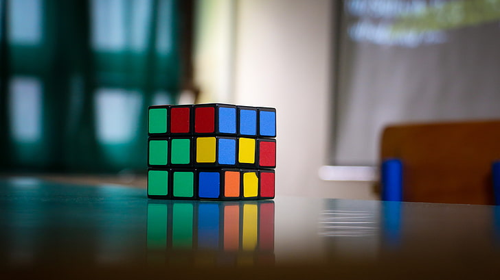 3x3 Rubik's cube, rubiks cube, puzzle, multi-colored, indoors, HD wallpaper