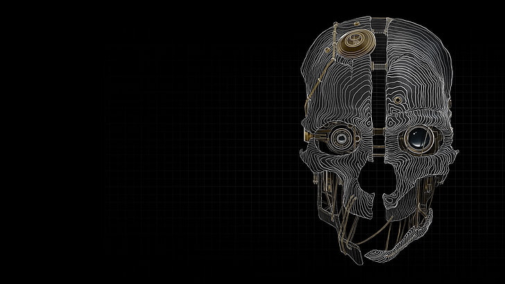 gray skull illustration, Dishonored, video games, Bethesda Softworks