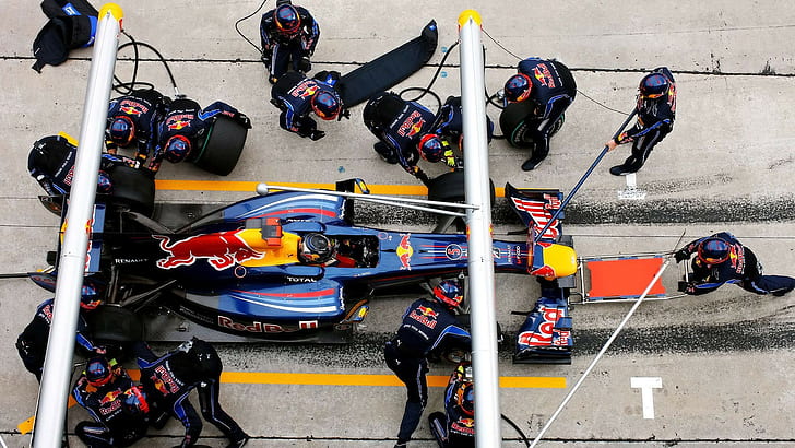 Red Bull Formula One F1 Race Car Pit HD, cars, HD wallpaper