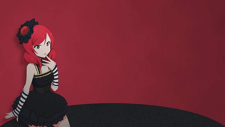 woman in black dress anime character, anime girls, gradient, Scope10, HD wallpaper