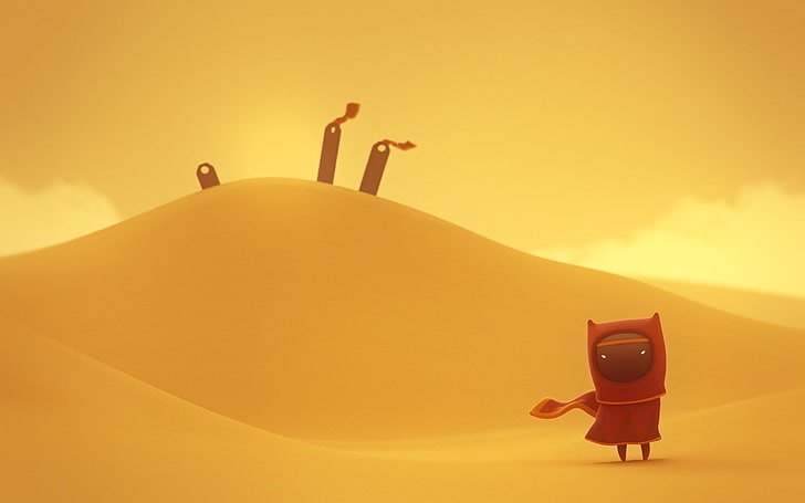 dune, illustration, Journey (game), video games, desert, sky