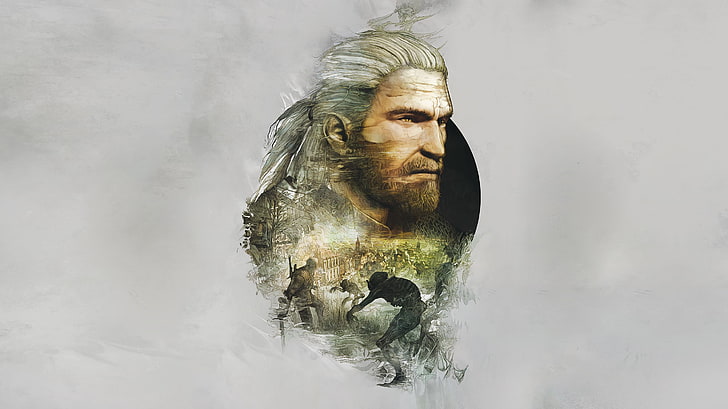 man illustration, The Witcher, The Witcher 3: Wild Hunt, Geralt of Rivia, HD wallpaper